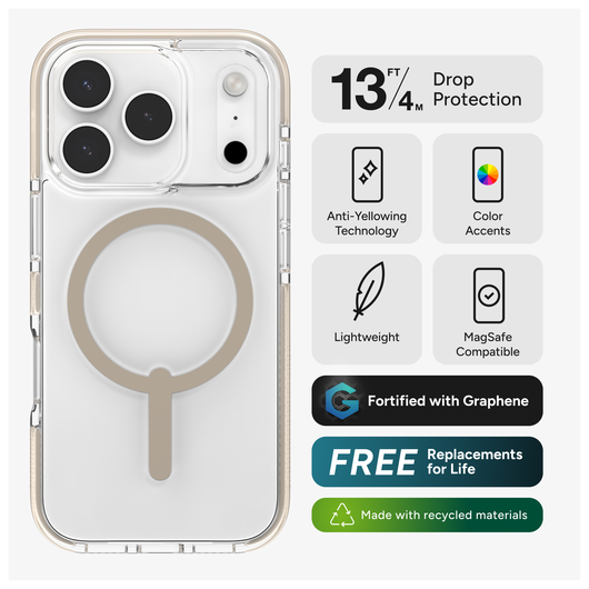 ZAGG Santa Cruz Snap Apple iPhone 17 Pro Hoesje MagSafe Back Cover Titanium afbeelding 2