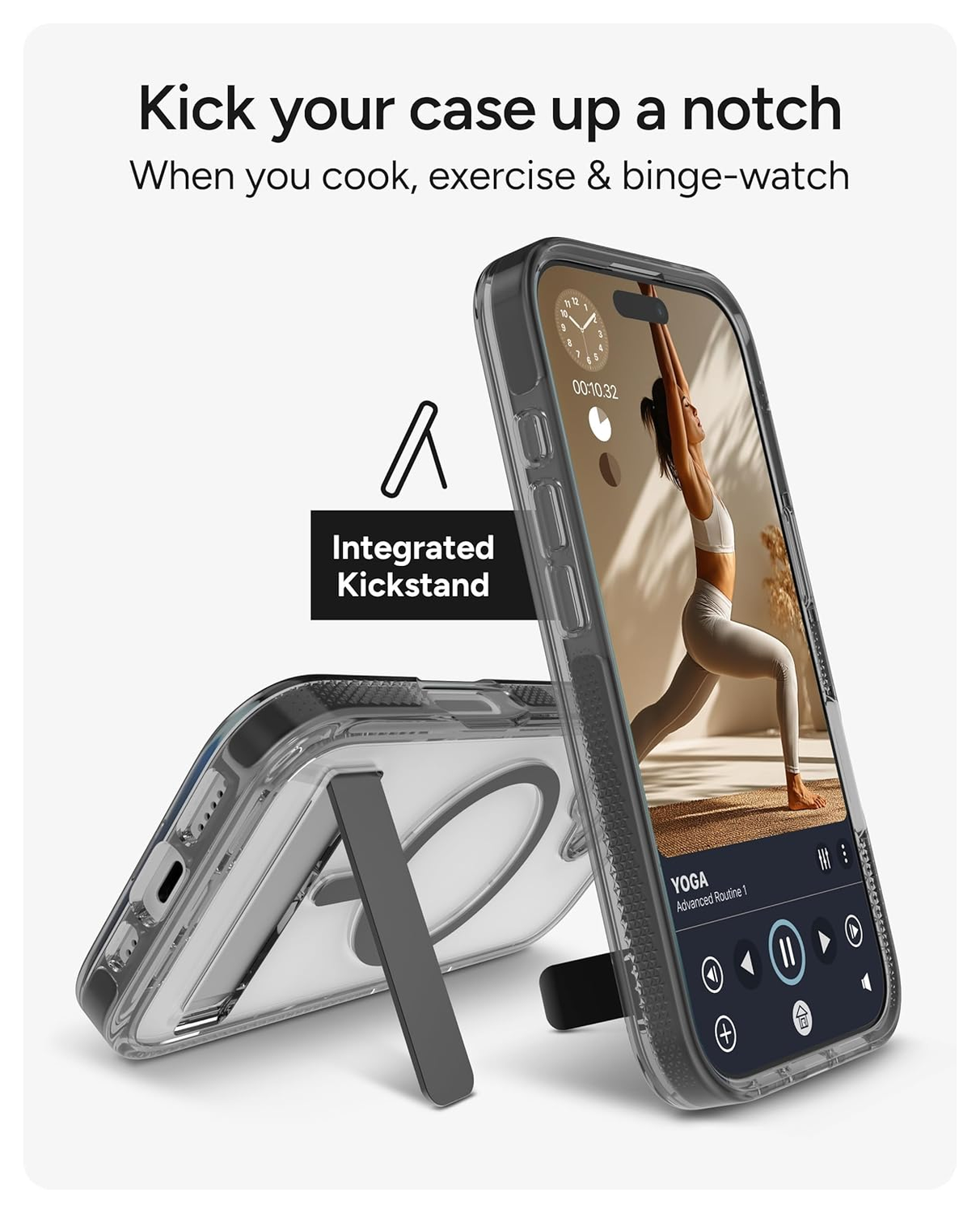 ZAGG Santa Cruz Snap iPhone 17 Hoesje MagSafe Standaard Back Cover Zwart afbeelding 5