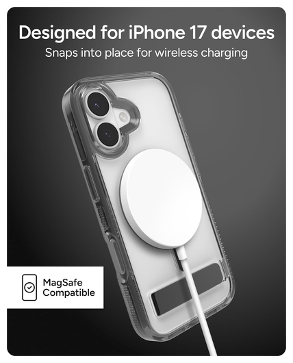 ZAGG Santa Cruz Snap iPhone 17 Hoesje MagSafe Standaard Back Cover Zwart afbeelding 7