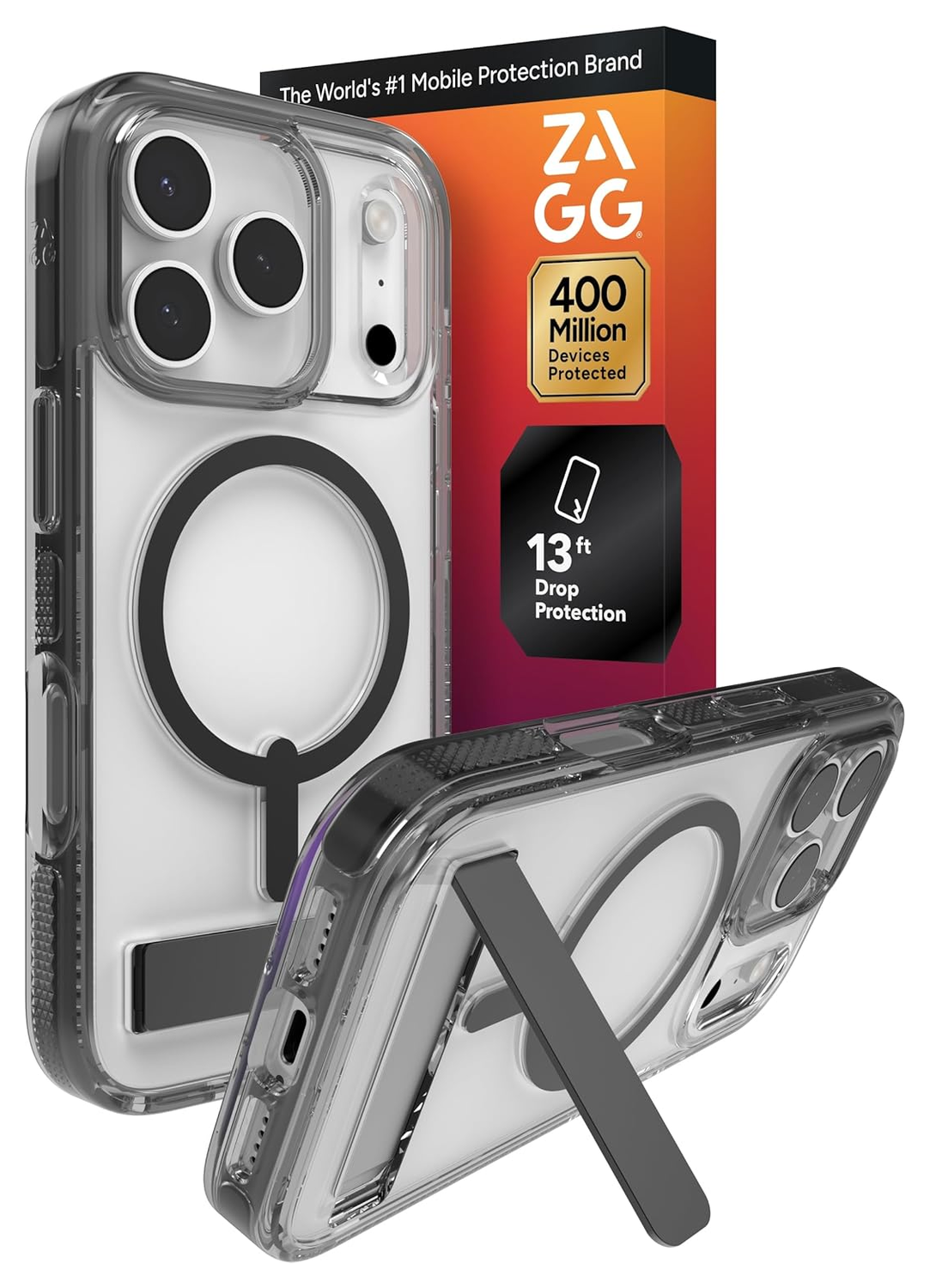 ZAGG Santa Cruz Snap Apple iPhone 17 Pro Hoesje MagSafe Standaard Zwart afbeelding 1