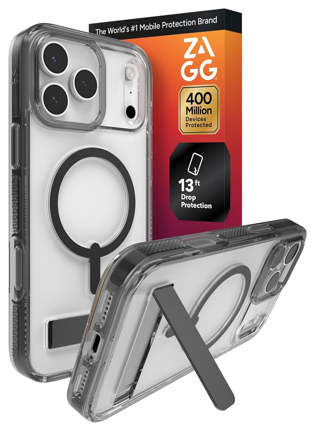 ZAGG Santa Cruz Snap iPhone 17 Pro Max Hoesje MagSafe Standaard Zwart afbeelding 1