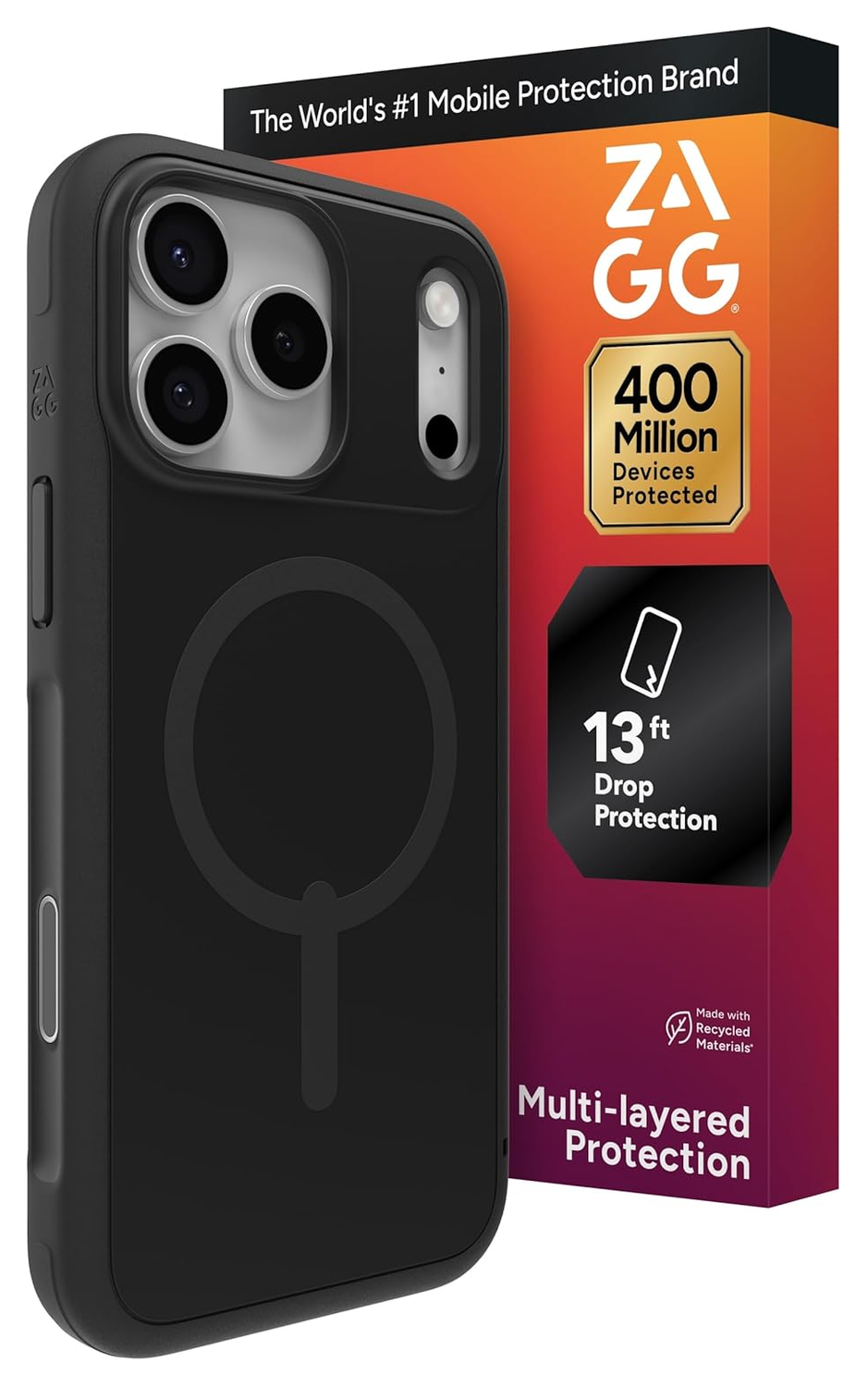 ZAGG Sedona Snap iPhone 17 Pro Max Hoesje MagSafe Back Cover Zwart afbeelding 1