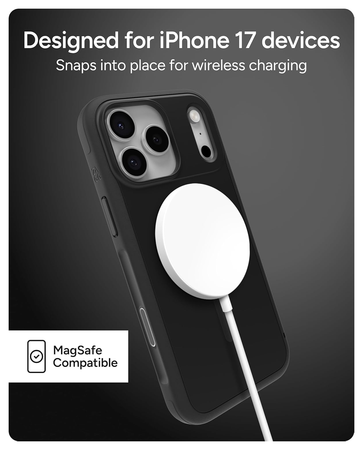 ZAGG Sedona Snap iPhone 17 Pro Max Hoesje MagSafe Back Cover Zwart afbeelding 5