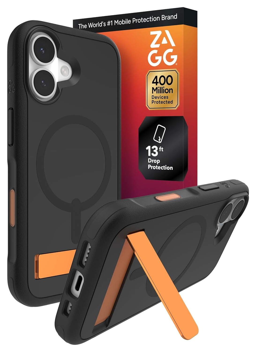 ZAGG Sedona Snap Kickstand iPhone 17 Hoesje MagSafe Back Cover Zwart afbeelding 1