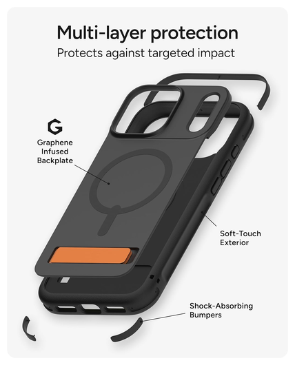 ZAGG Sedona Snap Kickstand iPhone 17 Hoesje MagSafe Back Cover Zwart afbeelding 9