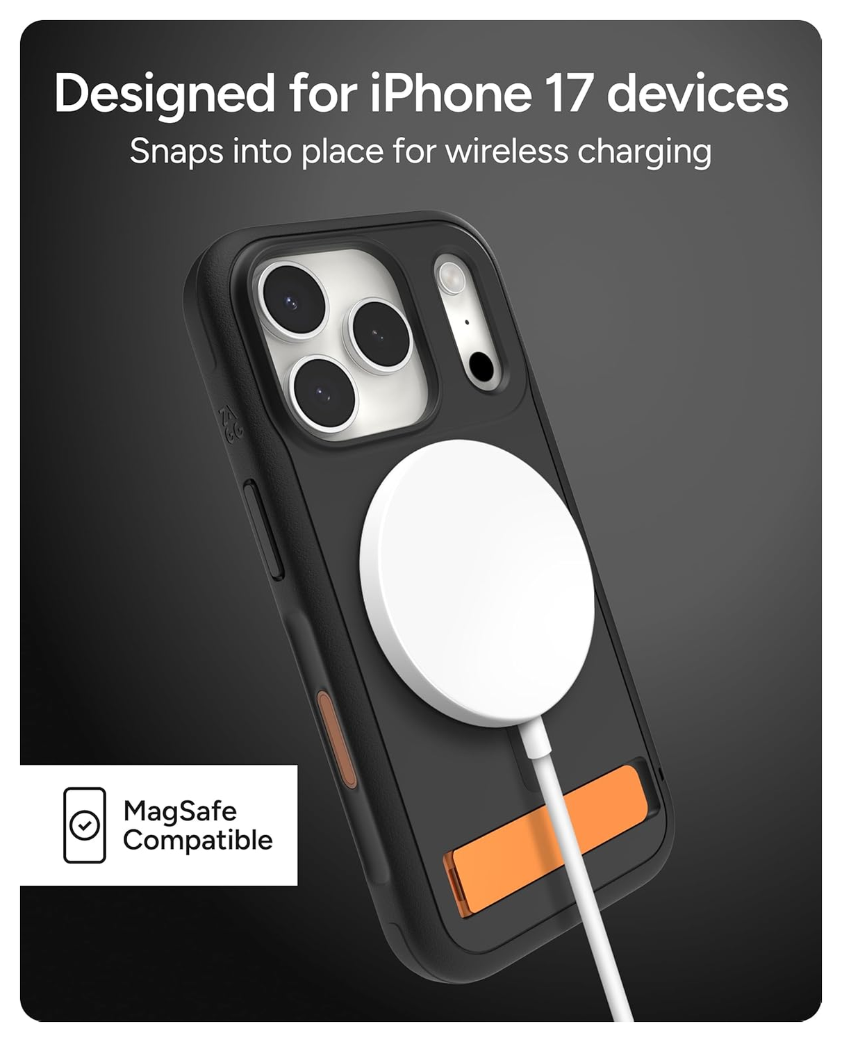 ZAGG Sedona Snap Kickstand iPhone 17 Pro Max Hoesje MagSafe Back Cover Zwart afbeelding 4