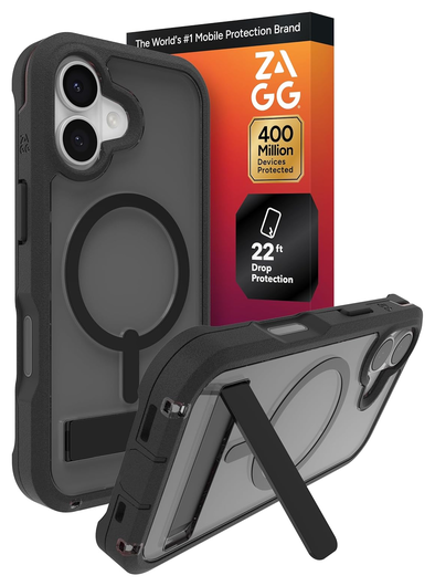 ZAGG Rainier Snap Kickstand iPhone 17 Hoesje MagSafe Back Cover Zwart afbeelding 1