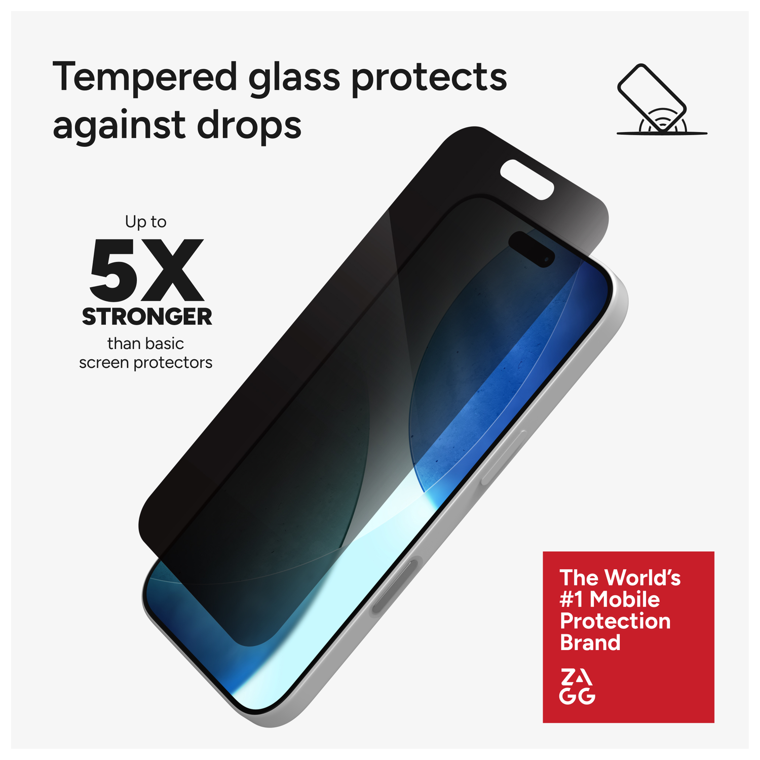 ZAGG InvisibleShield Glass Elite Privacy iPhone 17 Screen Protector afbeelding 2