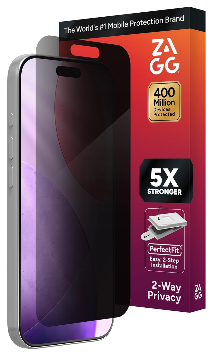 ZAGG InvisibleShield Glass Elite Privacy iPhone 17 Pro Screen Protector afbeelding 1