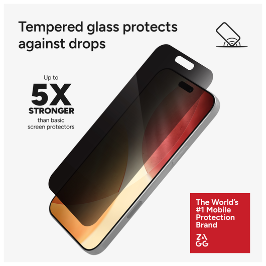 ZAGG InvisibleShield Glass Elite Privacy iPhone 17 Pro Max Screen Protector afbeelding 2