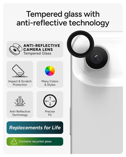 ZAGG Glass Elite Camera Rings iPhone Air Camera Protector Zwart afbeelding 3