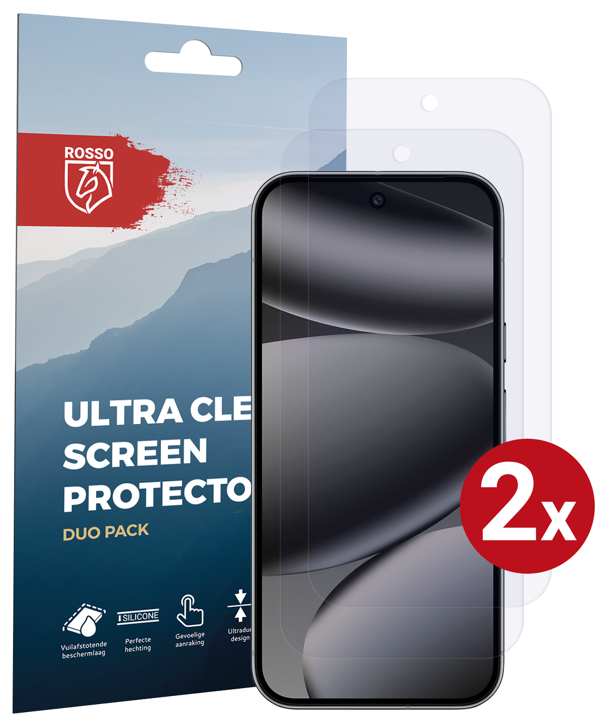 Rosso Google Pixel 10 / 10 Pro Screen Protector Case Friendly Folie Duo Pack afbeelding 1