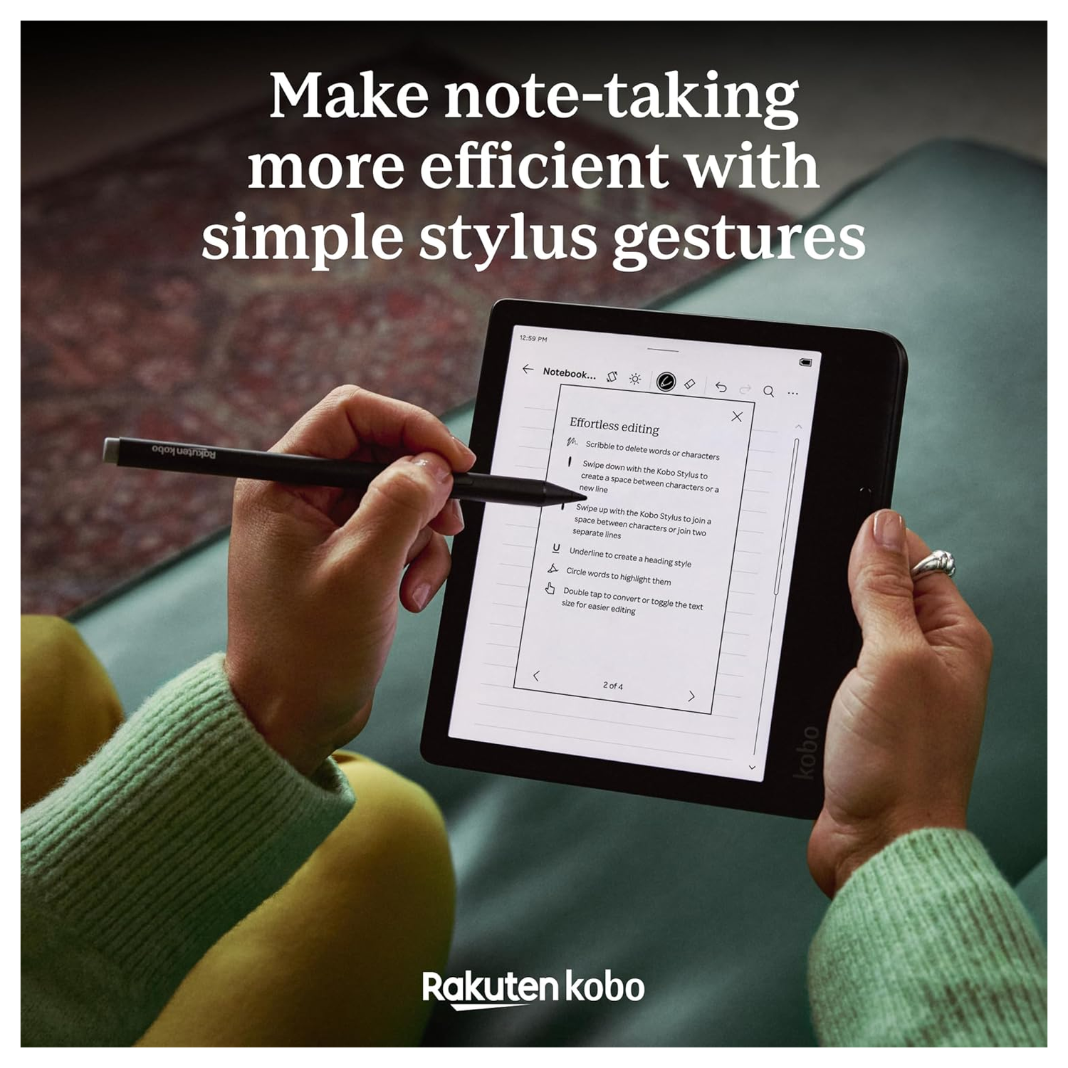 Kobo Stylus 2 Stylus Pen Geschikt voor Kobo E-Readers met USB-C poort Wit afbeelding 4