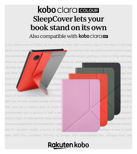 Origineel Kobo Clara Colour / BW Hoes SleepCover Book Case met Standaard Blauw afbeelding 2