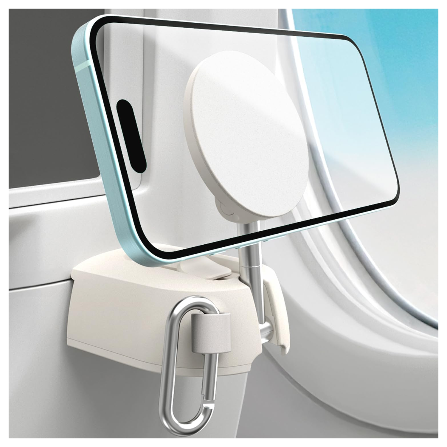 iOttie Treker MagSafe / Qi2 Telefoonhouder Vliegtuig Tafel / Trein Beige afbeelding 1