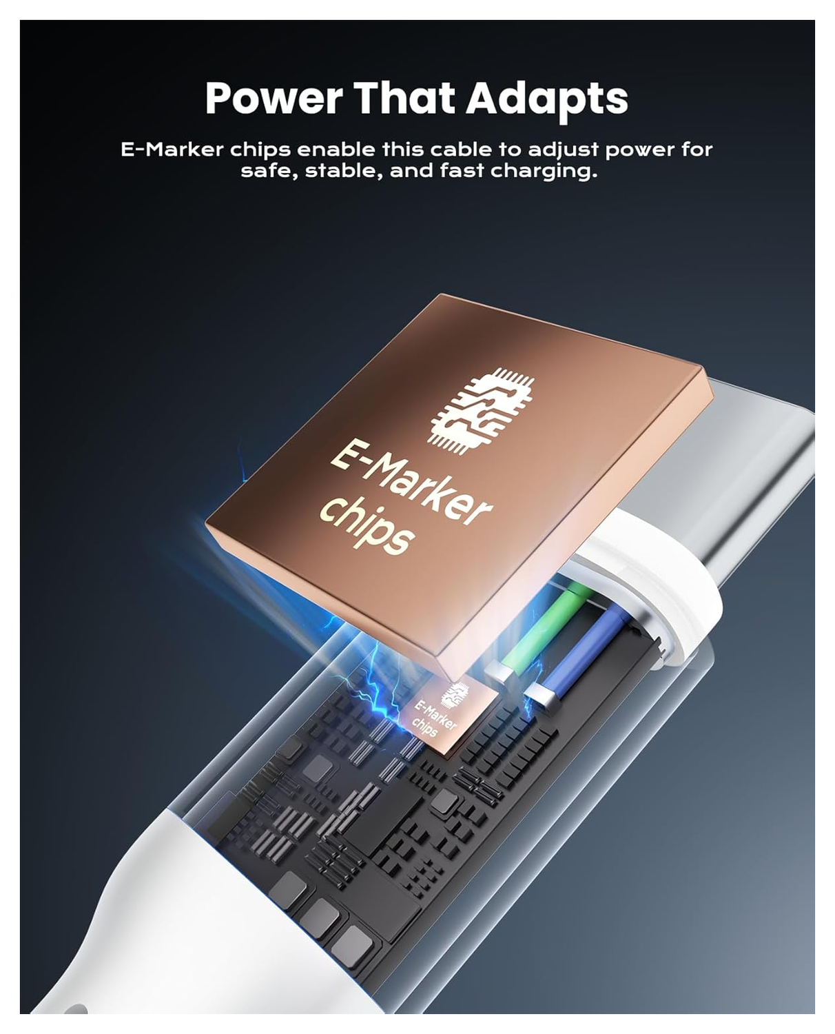 iOttie Oprolbare USB-C naar USB-C Kabel 100W Verstelbare Lengte Wit (2-Pack) afbeelding 4