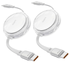 iOttie Oprolbare USB-C naar USB-C Kabel 100W Verstelbare Lengte Wit (2-Pack) afbeelding 1