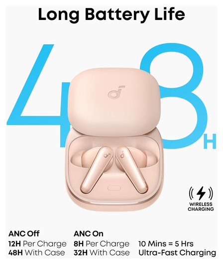 Anker Soundcore Liberty 5 Headset Noice Cancelling Roze afbeelding 6