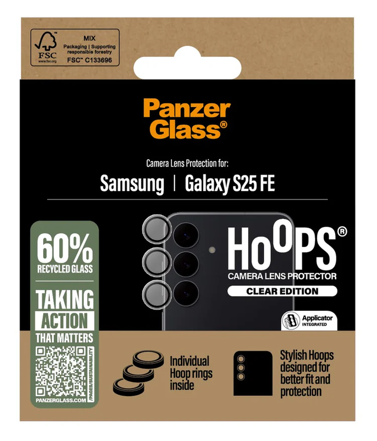 PanzerGlass Hoops Rings Samsung Galaxy S25 FE Camera Lens Protector Glas afbeelding 4