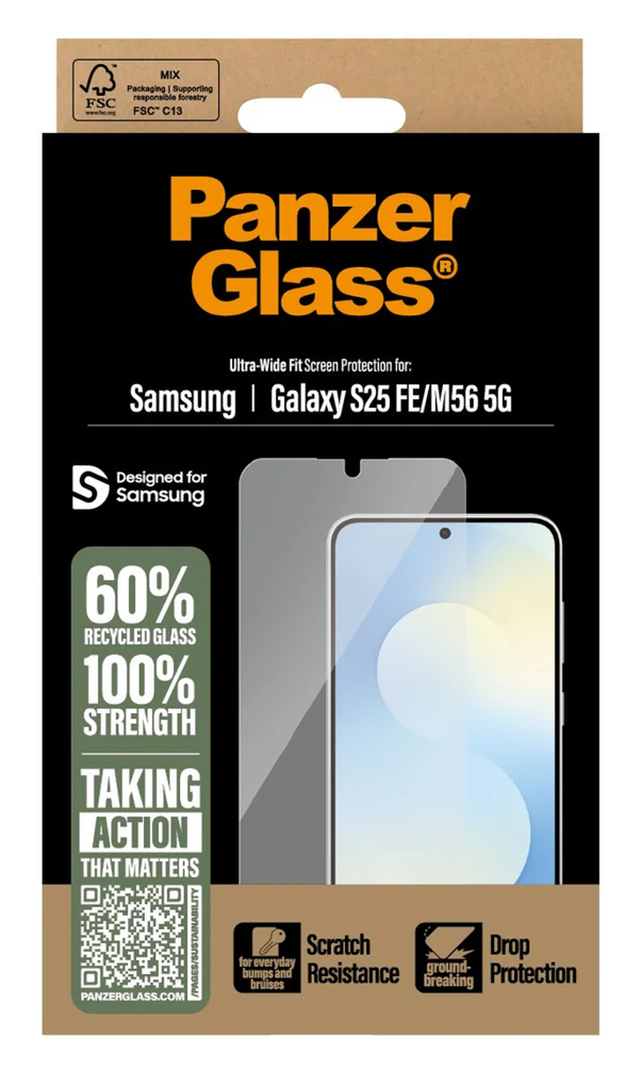 PanzerGlass Ultra-Wide Samsung Galaxy S25 FE Screen Protector Tempered Glass afbeelding 4