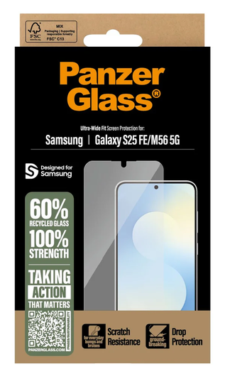 PanzerGlass Ultra-Wide Samsung Galaxy S25 FE Screen Protector Tempered Glass afbeelding 4