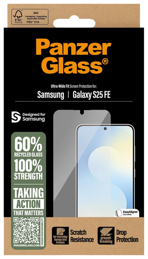 PanzerGlass Ultra-Wide Samsung Galaxy S25 FE Screen Protector Tempered Glass afbeelding 3