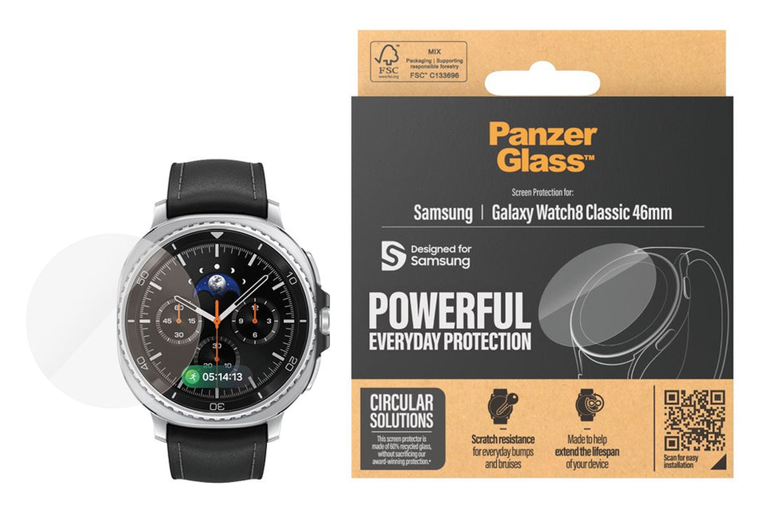 PanzerGlass Samsung Galaxy Watch 8 Classic Screen Protector Glas afbeelding 1