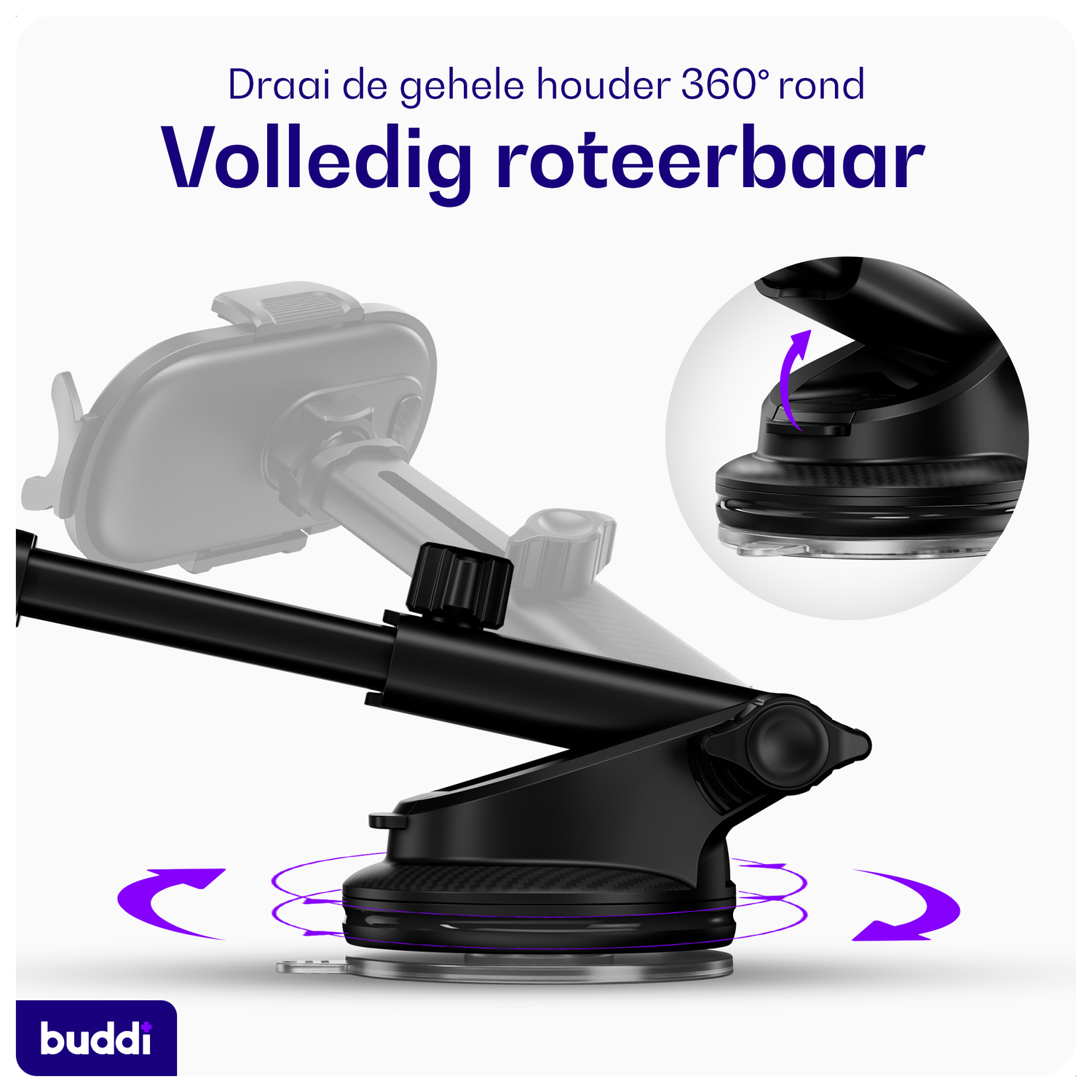 Buddi Way 2 Universele Telefoonhouder Auto Dashboard/Raam met Zuignap afbeelding 5