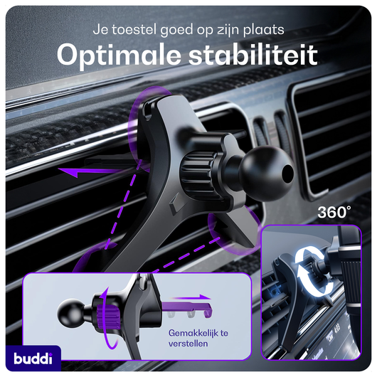 Buddi Way 2 Universele Telefoonhouder Auto Ventilatierooster met Klem afbeelding 7