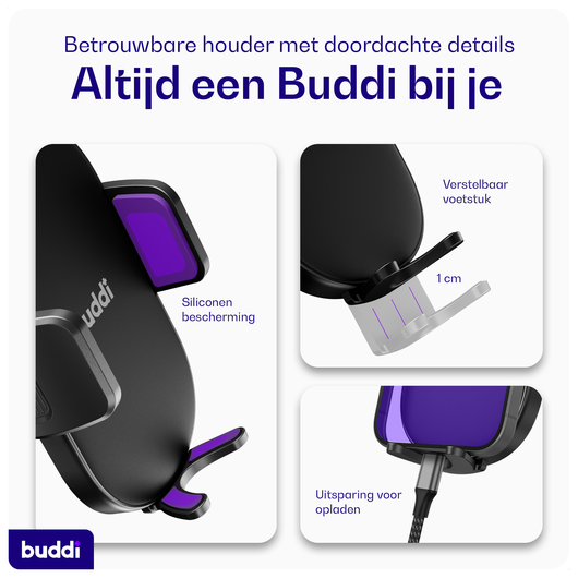 Buddi Way 2 Universele Telefoonhouder Auto Ventilatierooster met Klem afbeelding 8