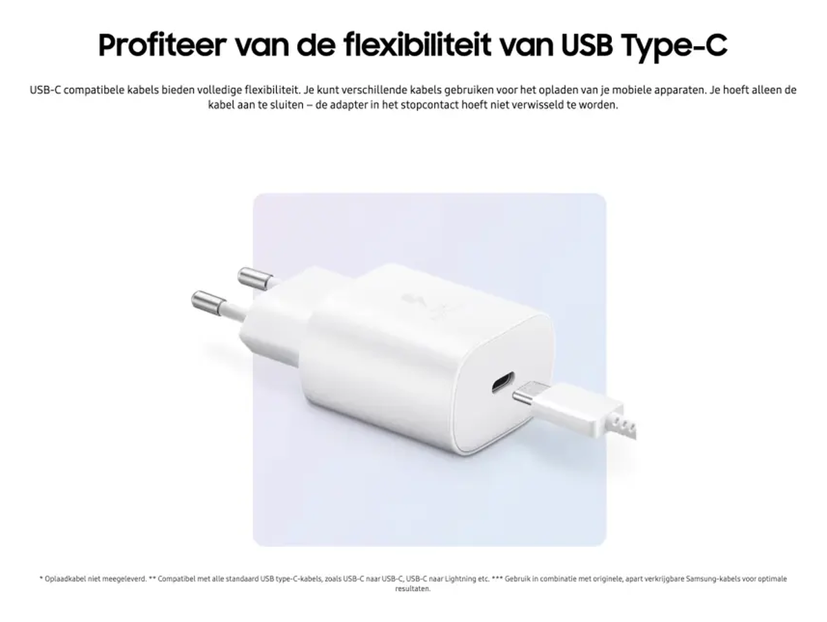 Originele Samsung 25W Power Adapter USB-C Adapter Duo Pack Zwart afbeelding 6
