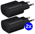 Originele Samsung 25W Power Adapter USB-C Adapter Duo Pack Zwart afbeelding 1
