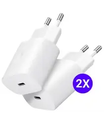 Originele Samsung 25W Power Adapter USB-C Adapter Duo Pack Wit afbeelding