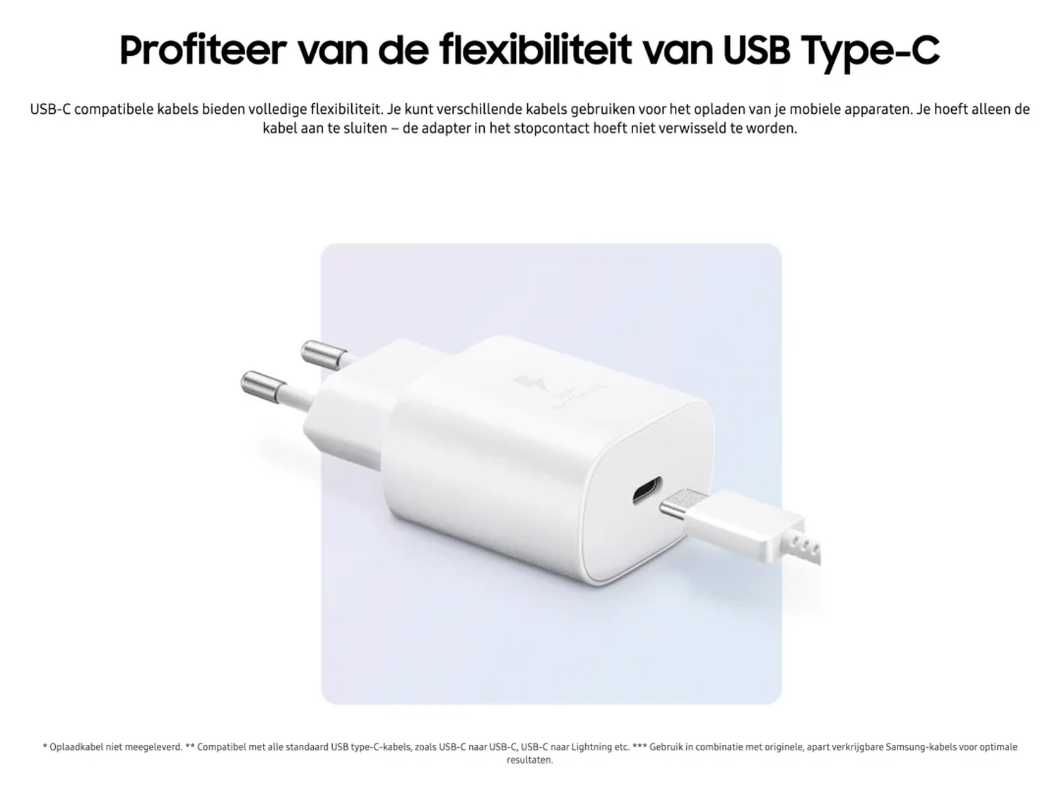 Originele Samsung 25W Power Adapter USB-C Adapter Duo Pack Wit afbeelding 3