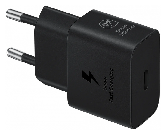 Originele Samsung 25W Energy Efficiency USB-C Adapter Duo Pack Zwart afbeelding 3