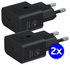Originele Samsung 25W Energy Efficiency USB-C Adapter Duo Pack Zwart afbeelding 1