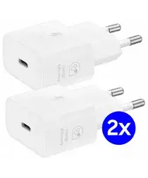 Originele Samsung 25W Energy Efficiency USB-C Adapter Duo Pack Wit afbeelding