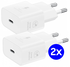 Originele Samsung 25W Energy Efficiency USB-C Adapter Duo Pack Wit