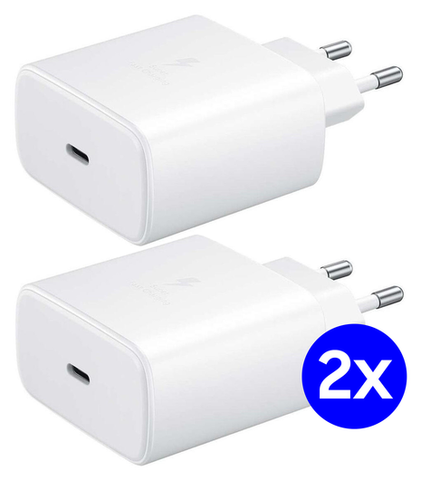 Originele Samsung 65W Power Adapter USB-C Adapter Duo Pack Wit afbeelding 1