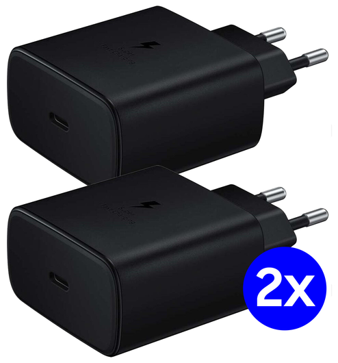 Originele Samsung 45W Power Adapter USB-C Adapter 5A Duo Pack Zwart afbeelding 1