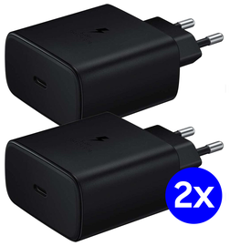 Originele Samsung 45W Power Adapter USB-C Adapter 5A Duo Pack Zwart