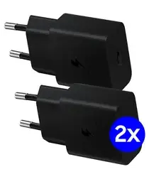 Originele Samsung 15W PD Power Adapter USB-C Oplader Duo Pack Zwart afbeelding