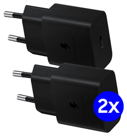 Originele Samsung 15W PD Power Adapter USB-C Oplader Duo Pack Zwart