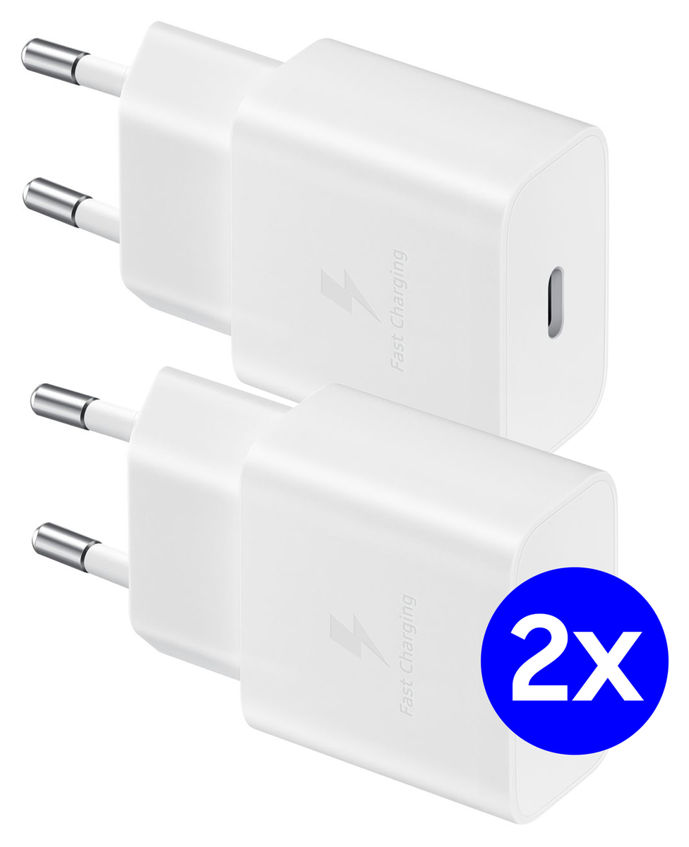 Originele Samsung 15W PD Power Adapter USB-C Oplader Duo Pack Wit afbeelding 1