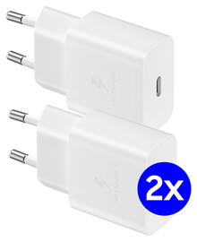 Originele Samsung 15W PD Power Adapter USB-C Oplader Duo Pack Wit