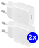 Originele Samsung 15W PD Power Adapter USB-C Oplader Duo Pack Wit