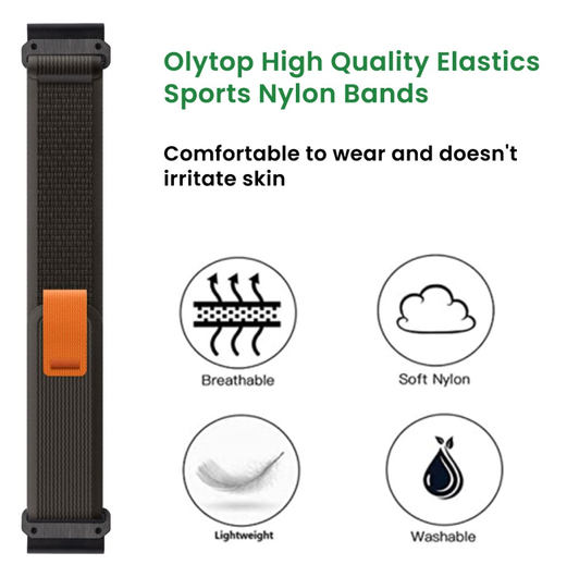 Universeel Smartwatch Bandje 22MM - Nylon - Trail Loop - Grijs afbeelding 2