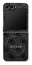Guess 4G Classic MagSafe Samsung Galaxy Z Flip 7 Hoesje Back Cover Zwart