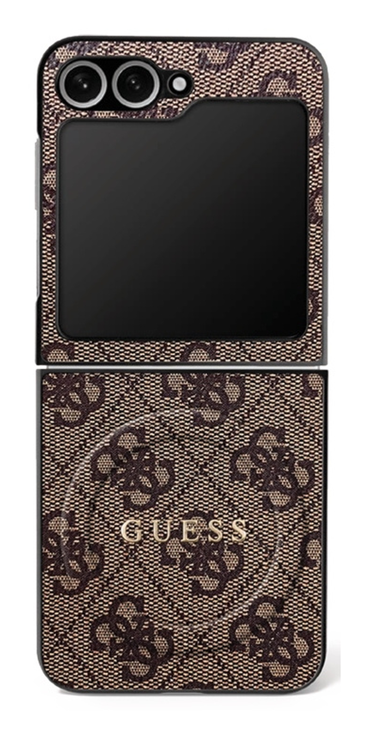 Guess 4G Classic MagSafe Samsung Galaxy Z Flip 7 Hoesje Back Cover Bruin afbeelding 1