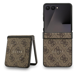 Guess 4G Classic MagSafe Samsung Galaxy Z Flip 7 Hoesje Back Cover Bruin afbeelding